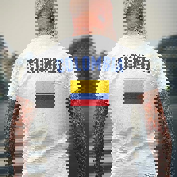 コロンビア国旗 メンズTシャツ バックプリント 高齢者への贈り物