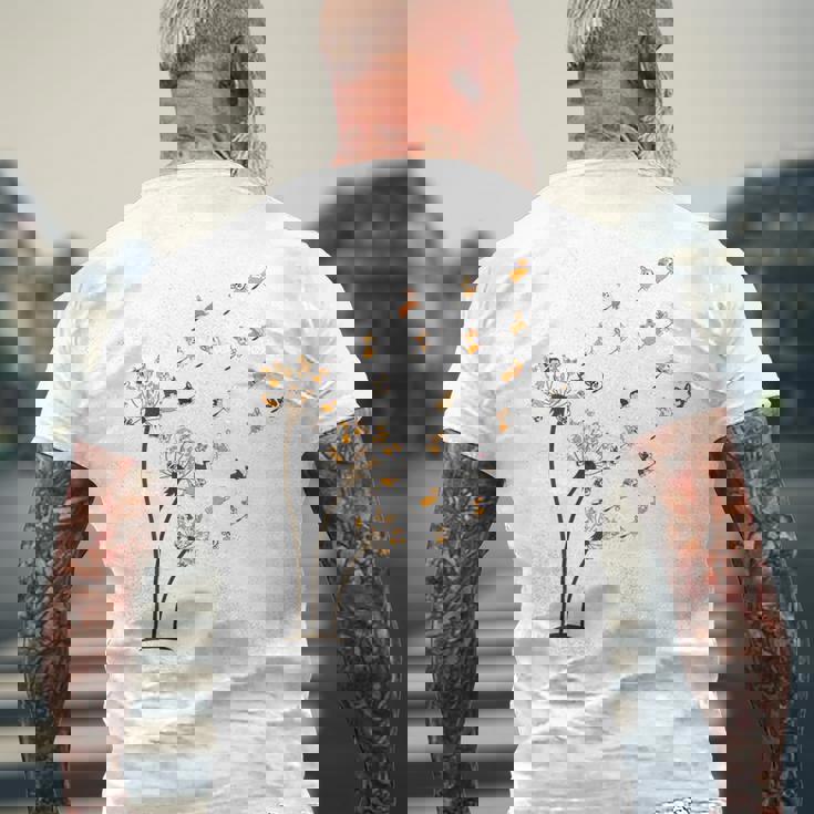 コーギー フラワー フライ タンポポ 面白い かわいい 犬好き ウェルシュ コーギー メンズTシャツ バックプリント 高齢者への贈り物