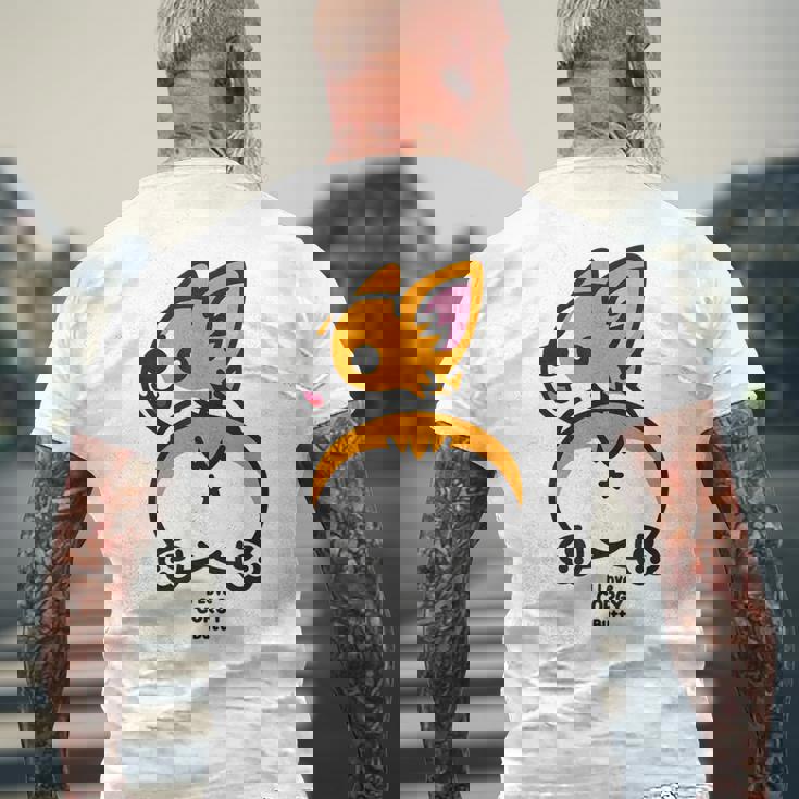 コーギーお尻大好き メンズTシャツ バックプリント 高齢者への贈り物