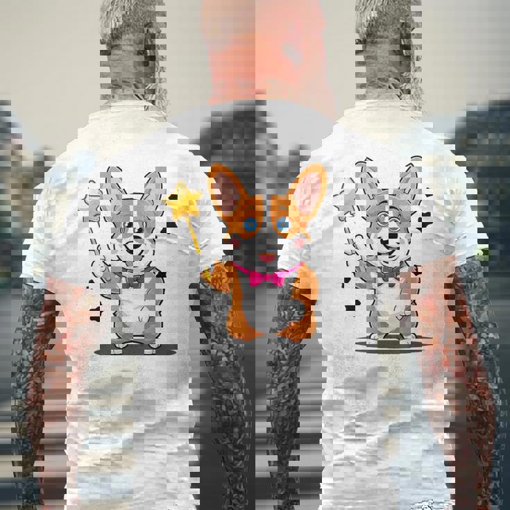 コーギー・マジシャン マジックコスチューム メンズTシャツ バックプリント 高齢者への贈り物