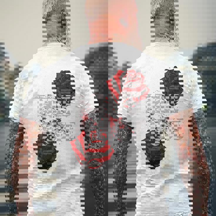 ゴシック ローズ パンク ラブ バレンタイン 学生 ロックミュージック ギグ 長袖tシャツ メンズTシャツ バックプリント 高齢者への贈り物