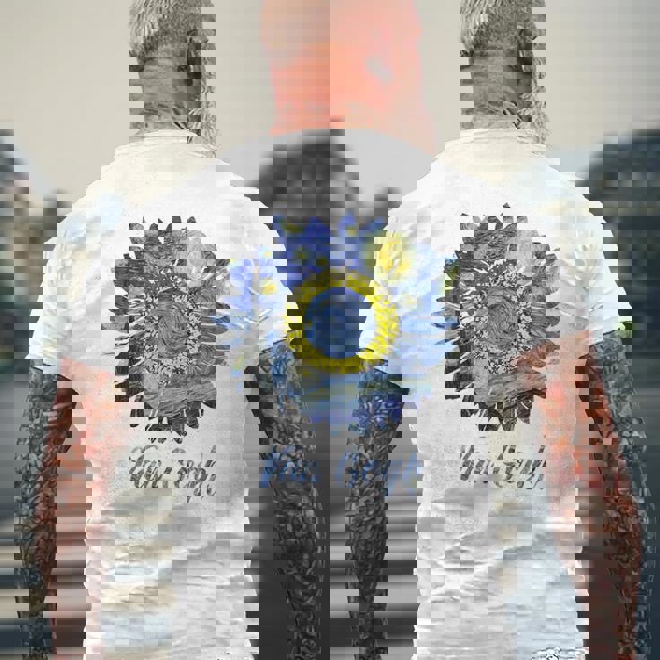 ゴッホ 星月夜 ひまわり ゴッホ ひまわり アート メンズTシャツ バックプリント 高齢者への贈り物