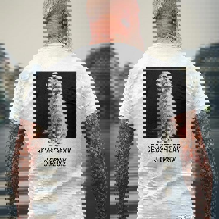 ゴールデンレトリーバー セラピー 、ゴールデンレトリーバー オーナーギフト メンズTシャツ バックプリント 高齢者への贈り物