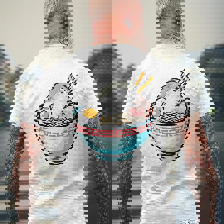 サカバンバスピス フィッシュミーム 和風ラーメン丼 メンズTシャツ バックプリント 高齢者への贈り物