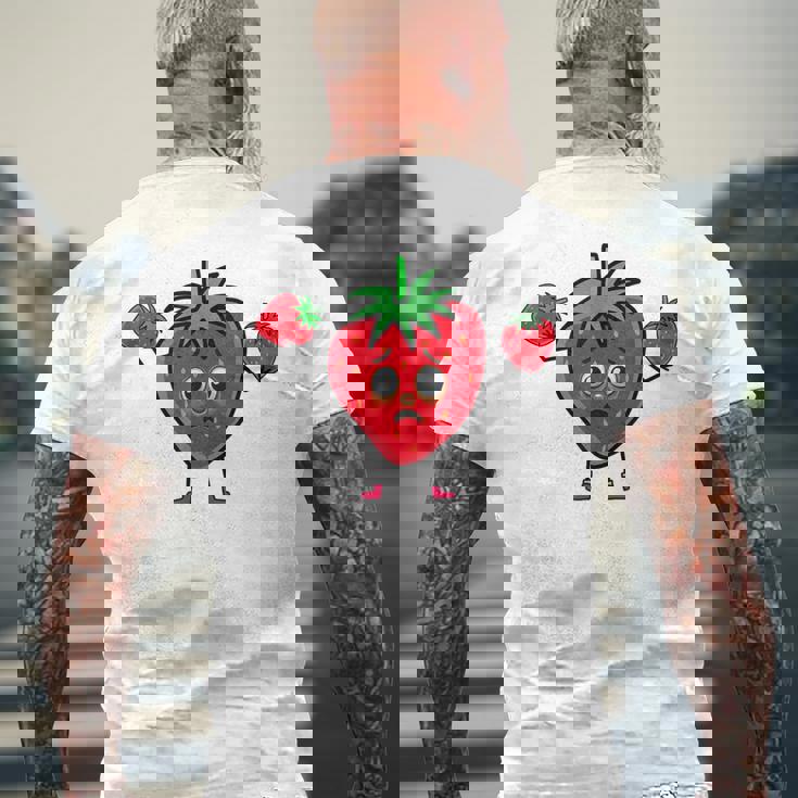 サマータイム いちご いちご 果実 果実 ガーデン メンズTシャツ バックプリント 高齢者への贈り物