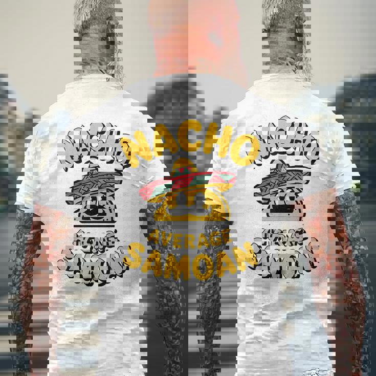 サモア・ナチョ 平均 面白い タコス 火曜日 シンコ・デ・マヨ フィエスタ メンズTシャツ バックプリント 高齢者への贈り物