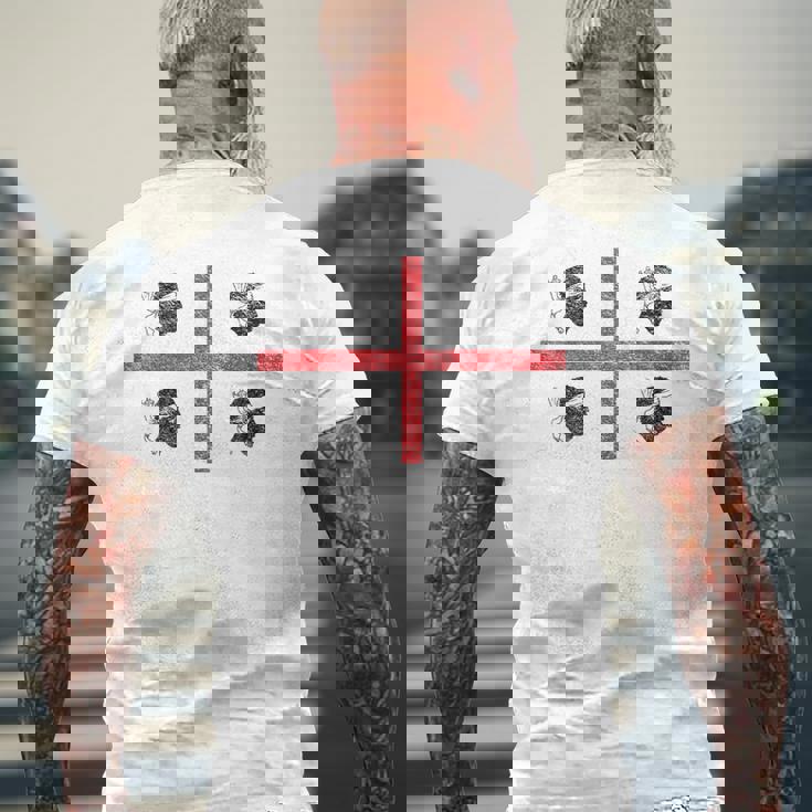 サルデーニャ国旗 イタリア 4 ムーア人 メンズTシャツ バックプリント 高齢者への贈り物