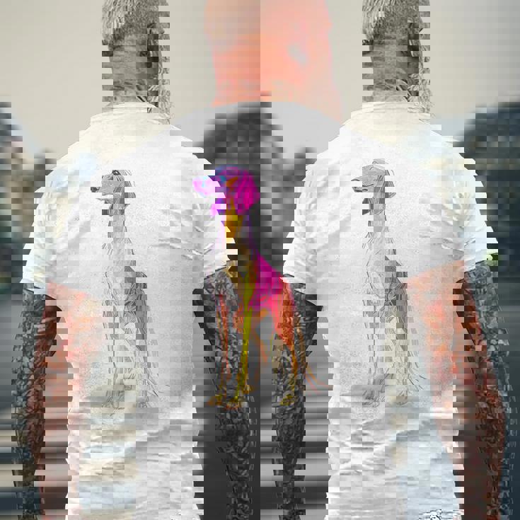 サルーキ 犬 モチーフ ペット 作品 サルーキ メンズTシャツ バックプリント 高齢者への贈り物