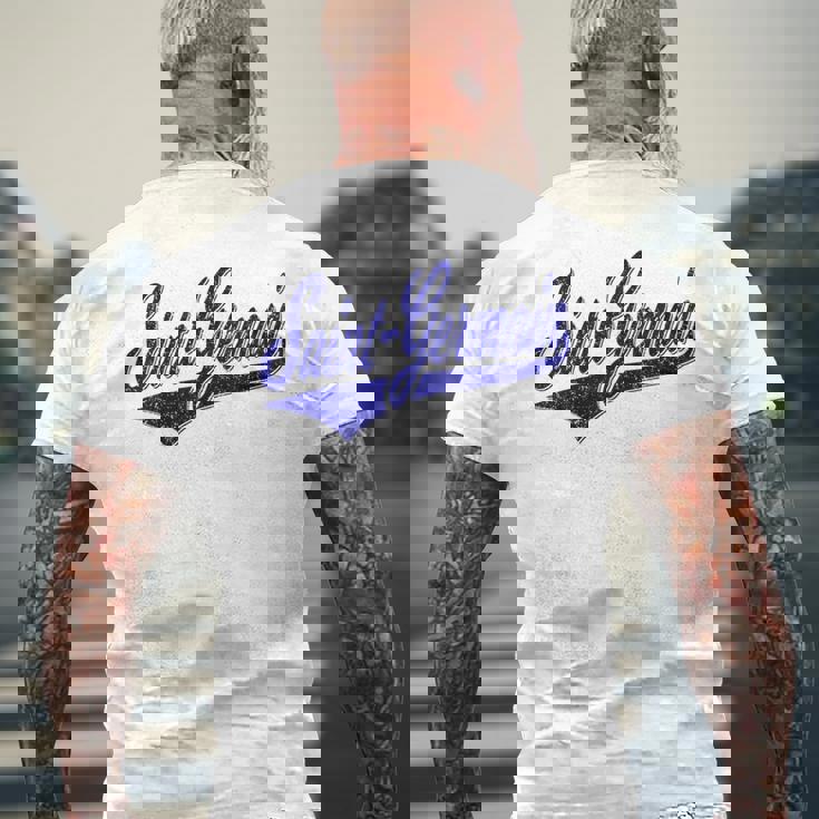 サンジェルマン バーシティ スクリプト クラシック スポーツ ジャージ メンズTシャツ バックプリント 高齢者への贈り物