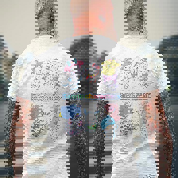 サンリオキャラクターズ サンリオキャラクター大賞デザイン 集合D メンズTシャツ バックプリント 高齢者への贈り物