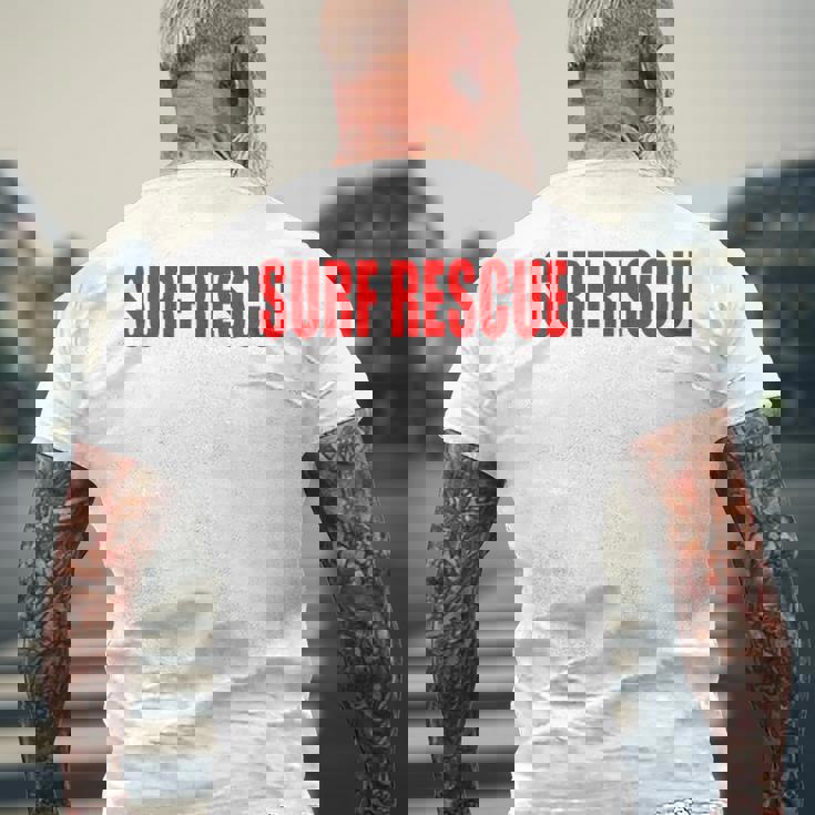 サーフレスキュービーチパトロールショアライフガード メンズTシャツ バックプリント 高齢者への贈り物