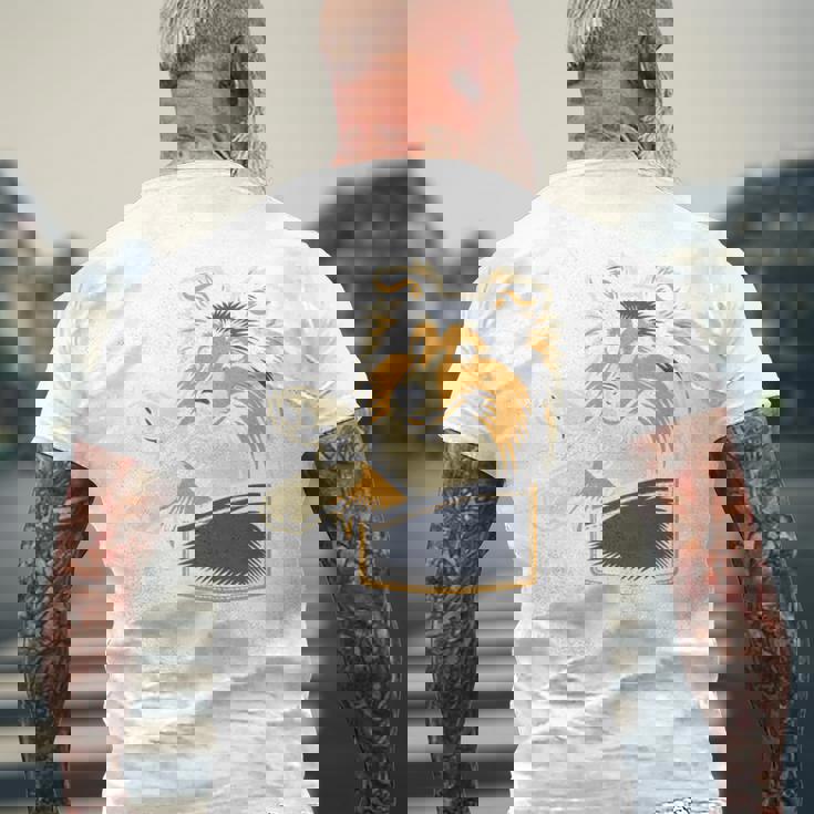 シェルティのグラフィック デザインを覗くかわいいシェットランド ・ シープドッグ 長袖tシャツ メンズTシャツ バックプリント 高齢者への贈り物