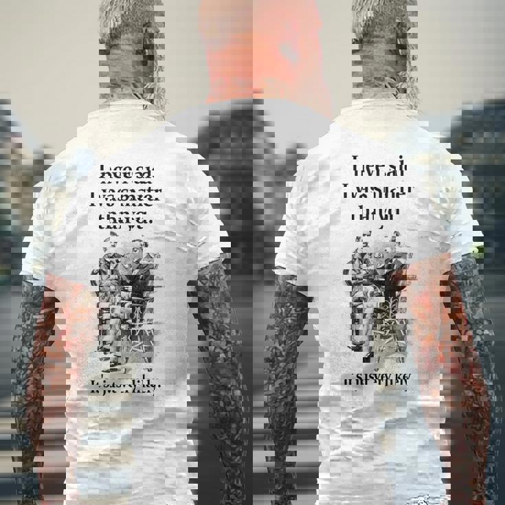 シャーロック・ホームズ I Neveraid I Wasmarter メンズTシャツ バックプリント 高齢者への贈り物