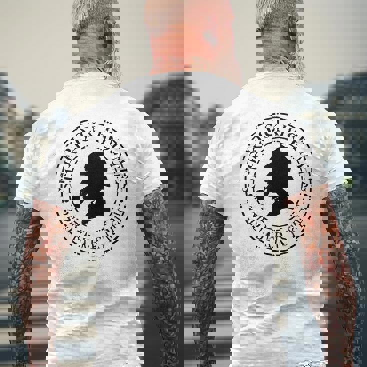 シャーロック・ホームズ 名言 221B ベーカー 聖英国探偵 メンズTシャツ バックプリント 高齢者への贈り物