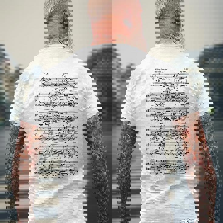 ショパン革命エチュードピアノピアニスト メンズTシャツ バックプリント 高齢者への贈り物