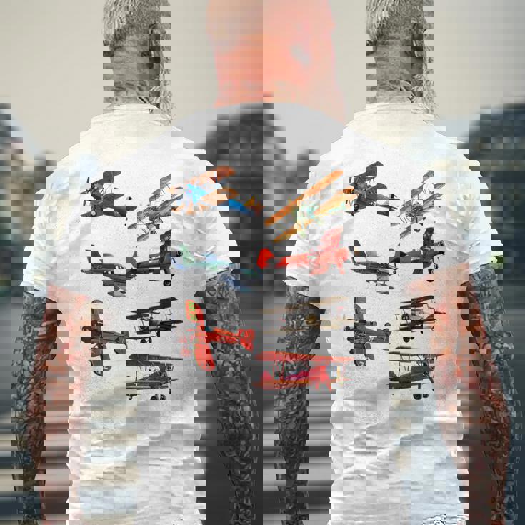 シングルエンジンプロペラ飛行機 メンズTシャツ バックプリント 高齢者への贈り物