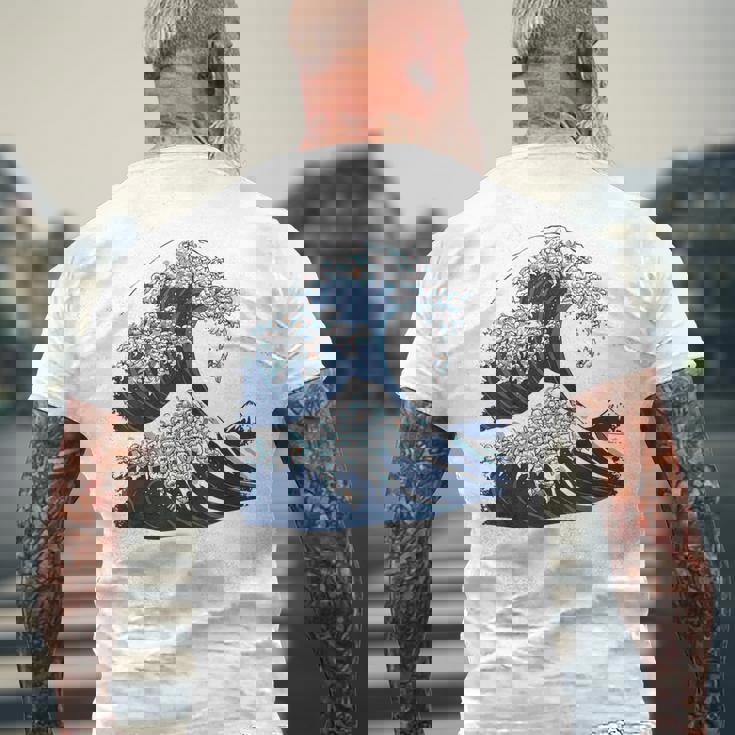 シーズーの偉大な波 メンズTシャツ バックプリント 高齢者への贈り物