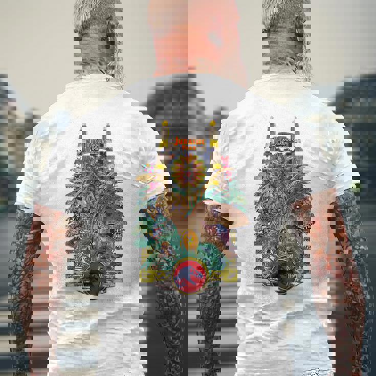 ジュラシック・ワールド Gate & Dinosaurs Arttyle メンズTシャツ バックプリント 高齢者への贈り物