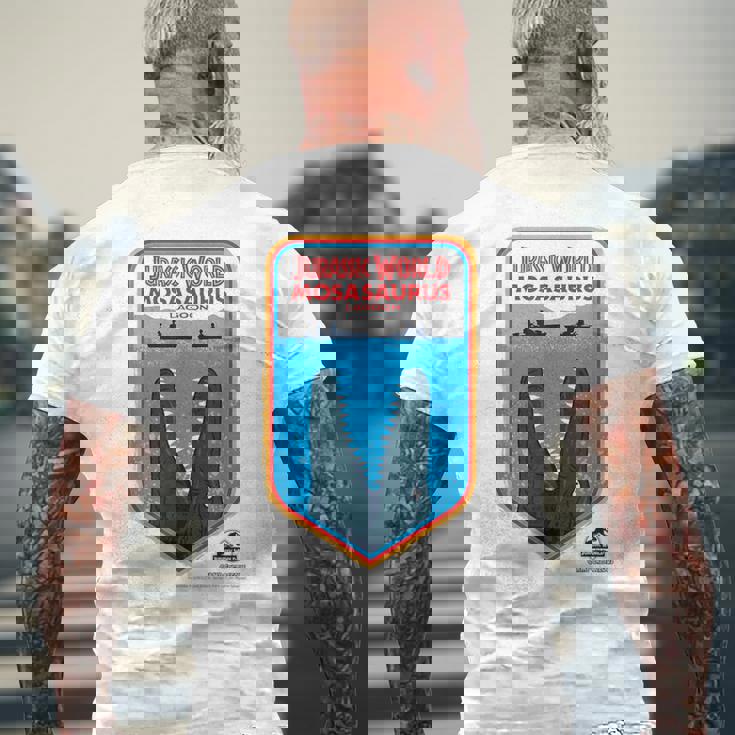 ジュラシック・ワールドサバイバル・キャンプ Mosasaurus メンズTシャツ バックプリント 高齢者への贈り物