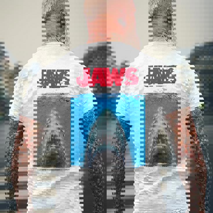 ジョーズ シルエット グラフィック メンズTシャツ バックプリント 高齢者への贈り物