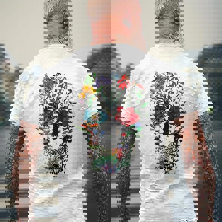 スカルフラワー チューリップ シュガースカルツリー フローラル スカルローズ メンズTシャツ バックプリント 高齢者への贈り物