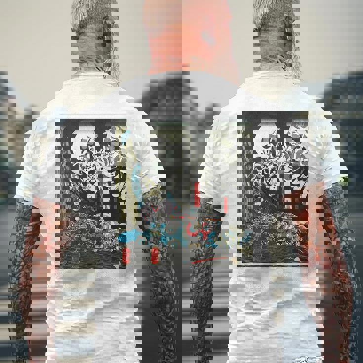 スケルトン 妖怪 歌川 国芳 日本美術 ハロウィン 相馬の古内裏 善知安方忠義伝 バックプリント メンズTシャツ バックプリント 高齢者への贈り物