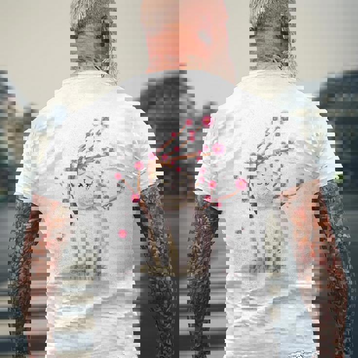 スコティッシュフォールド ネコ 桜の花 長袖tシャツ メンズTシャツ バックプリント 高齢者への贈り物