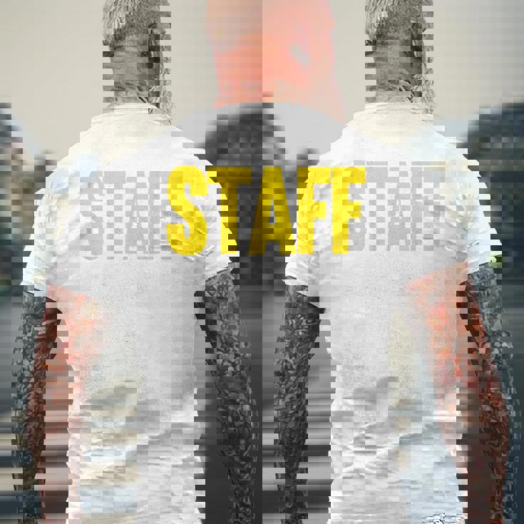 スタッフ イベント コスチューム クルー 音楽祭 バックプリント ワーカー メンズTシャツ バックプリント 高齢者への贈り物