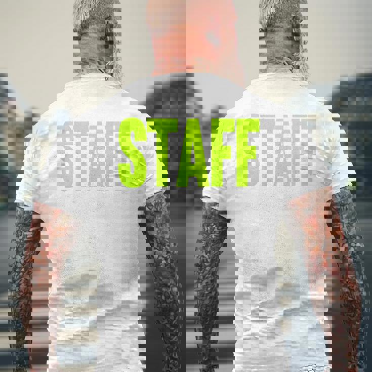 スタッフ イベント 衣装 クルー 音楽祭 Backprint ワーカー メンズTシャツ バックプリント 高齢者への贈り物