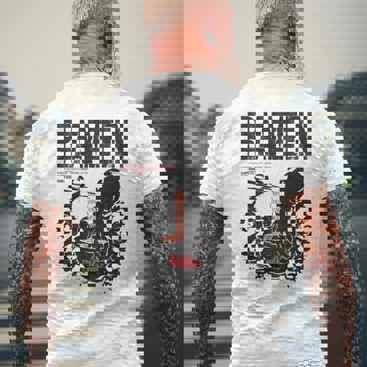 ストリートウェア ラーメン カワイイ オタク マンガ アニメ バックプリント モダン メンズTシャツ バックプリント 高齢者への贈り物