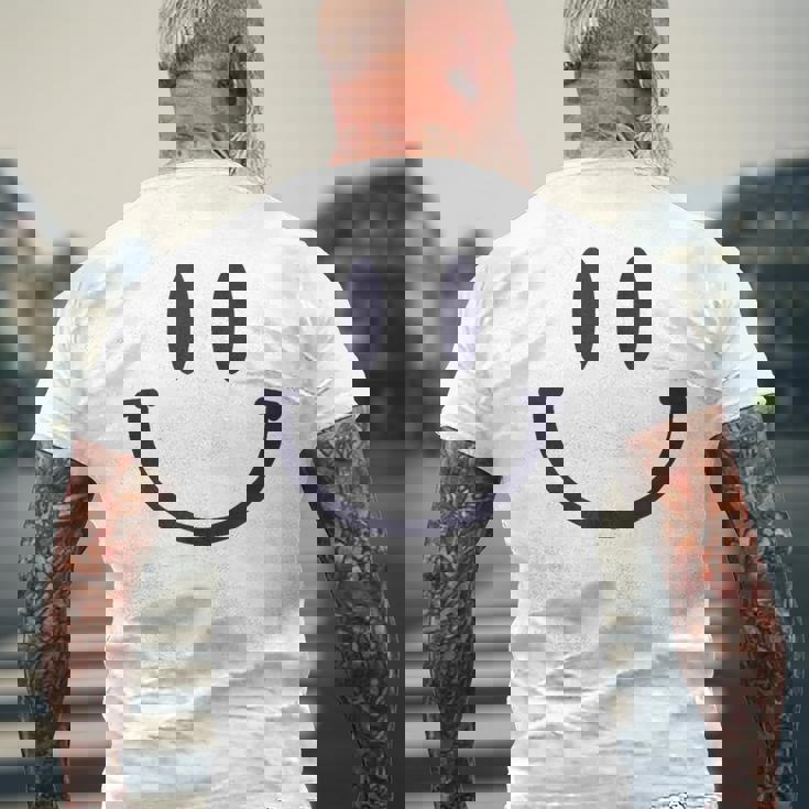 スマイリーフェイス キュート ポジティブ モチベーションアップ ハッピーススマイルフェイス メンズTシャツ バックプリント 高齢者への贈り物