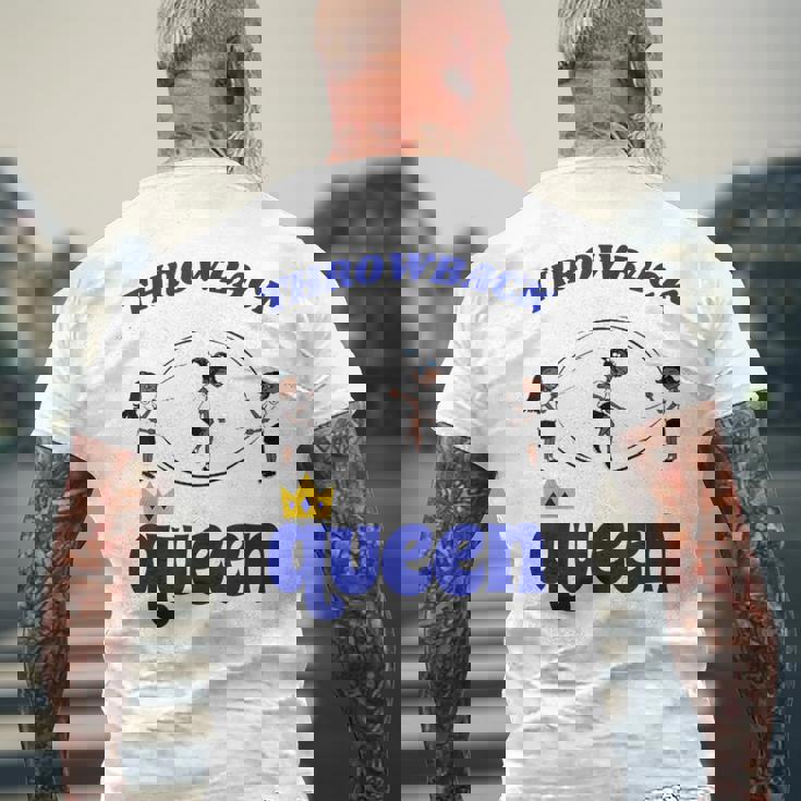 スローバッククイーンダブルダッチ メンズTシャツ バックプリント 高齢者への贈り物