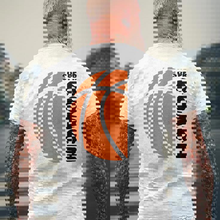 スーパー コーチ バスケットボール スポーツ バスケットボール コーチ Basketball Coach メンズTシャツ バックプリント 高齢者への贈り物