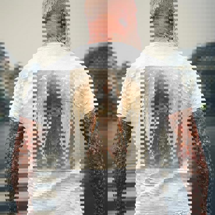 セクシーガールグラフィックtシャツ セクシーなブルネットエンジェルピンナップバックプリント メンズTシャツ バックプリント 高齢者への贈り物