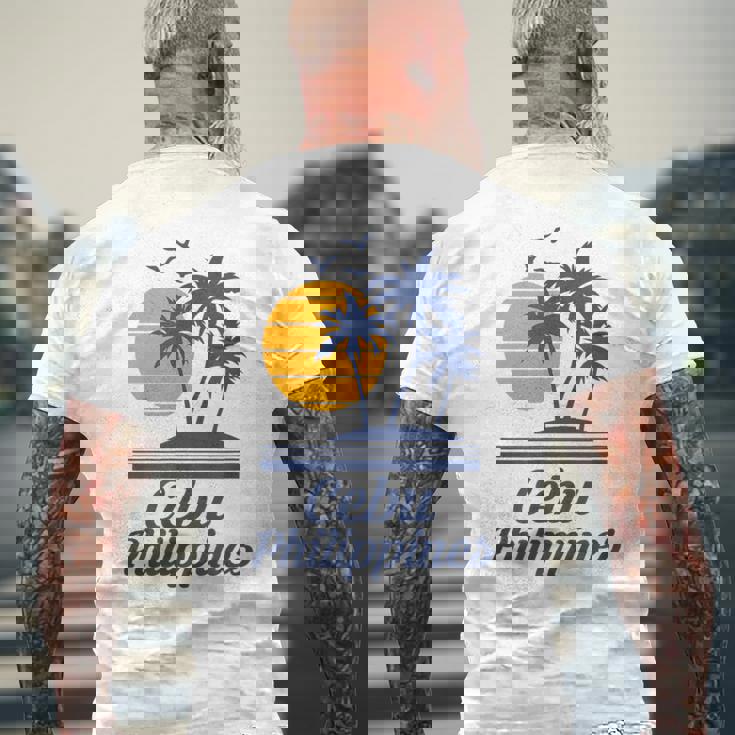 セブ フィリピン フィリピン ビーチ 観光 お土産 バケーション メンズTシャツ バックプリント 高齢者への贈り物