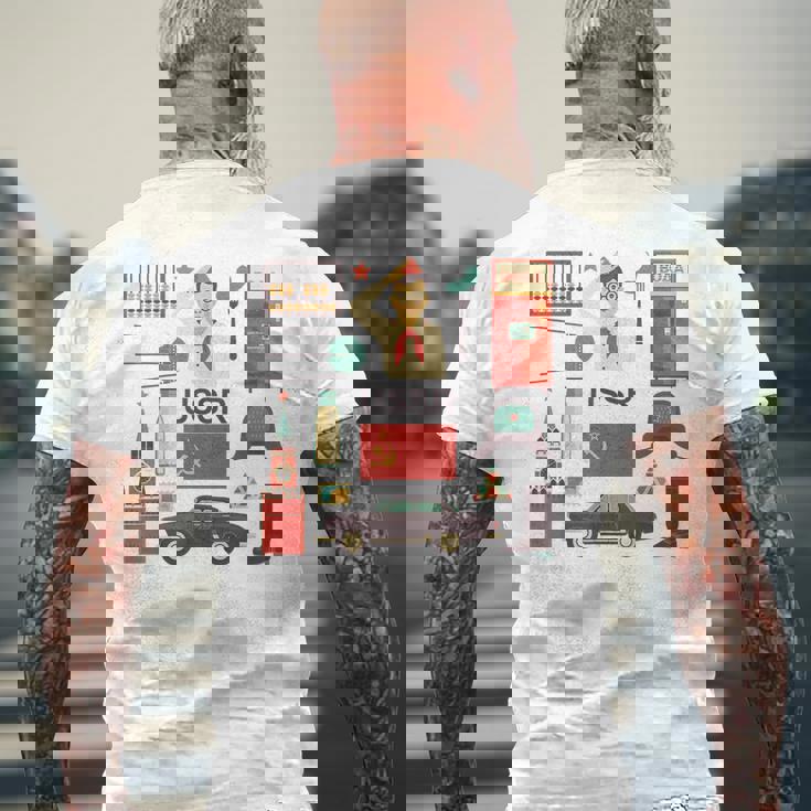 ソ連属性sovi8ビンテージプロパガンダ。 メンズTシャツ バックプリント 高齢者への贈り物