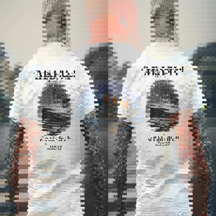 タイタニック・アヘッド フルクルーズ船 キャプテン・スミス 1912 タイタニック メンズTシャツ バックプリント 高齢者への贈り物