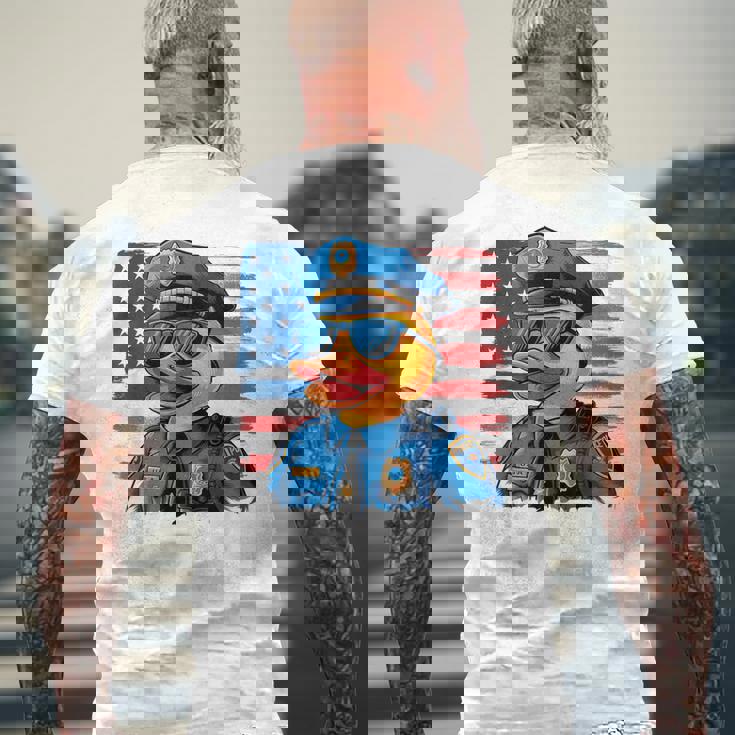 ダックパトロールファニーポリスダック メンズTシャツ バックプリント 高齢者への贈り物