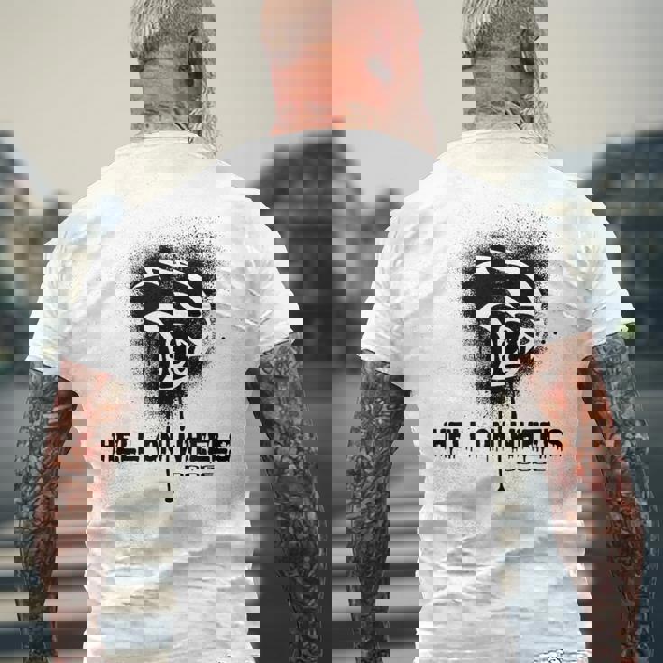 ダッジ・ヘルキャット・ヘル・オン・ホイールズ メンズTシャツ バックプリント 高齢者への贈り物