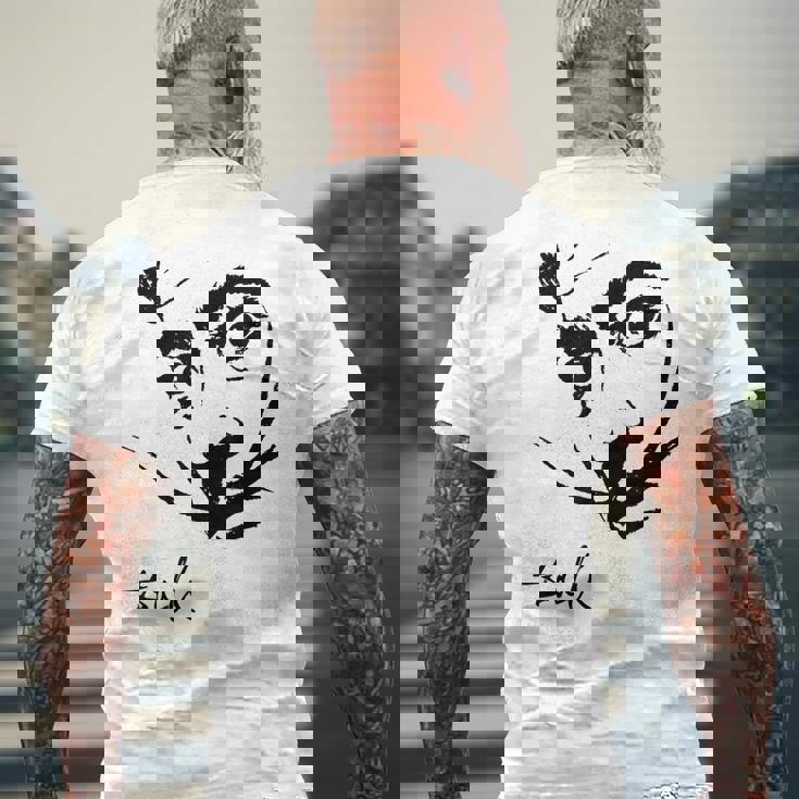 ダリの肖像画 メンズTシャツ バックプリント 高齢者への贈り物