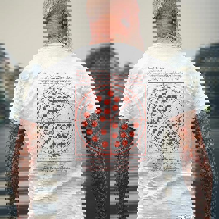 ダヴィンチ・ヴィトルヴィアンマン・ピザ メンズTシャツ バックプリント 高齢者への贈り物