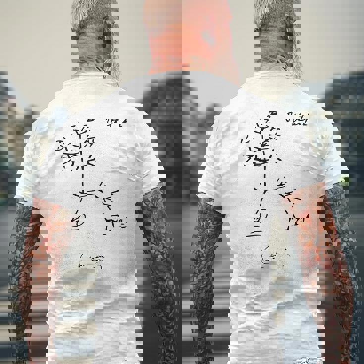 ダーウィン 生命の樹 I Think、チャールズ・ダーウィン メンズTシャツ バックプリント 高齢者への贈り物