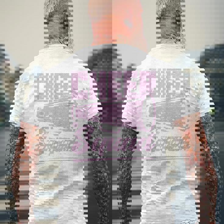 チアリーディングチームチアスクワッド チアリーダー メンズTシャツ バックプリント 高齢者への贈り物