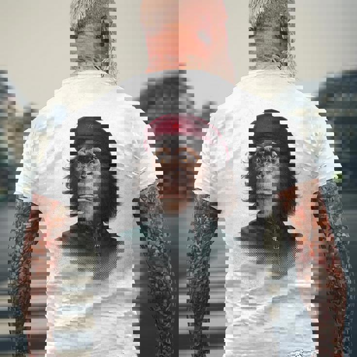 チェ ゲバラ チンパンジー メンズTシャツ バックプリント 高齢者への贈り物