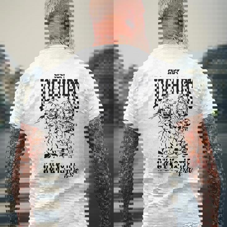 チャッキー＆ティフ・フォーエヴァー・ラブ・ハーツ メンズTシャツ バックプリント 高齢者への贈り物