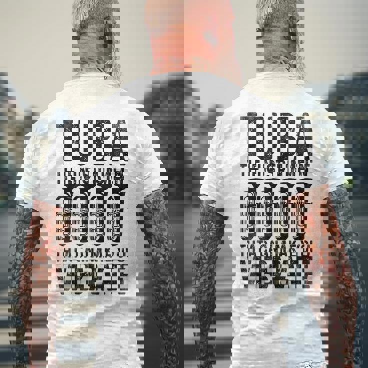 チューバ 振動させる楽器 ミュージシャン チューバ メンズTシャツ バックプリント 高齢者への贈り物