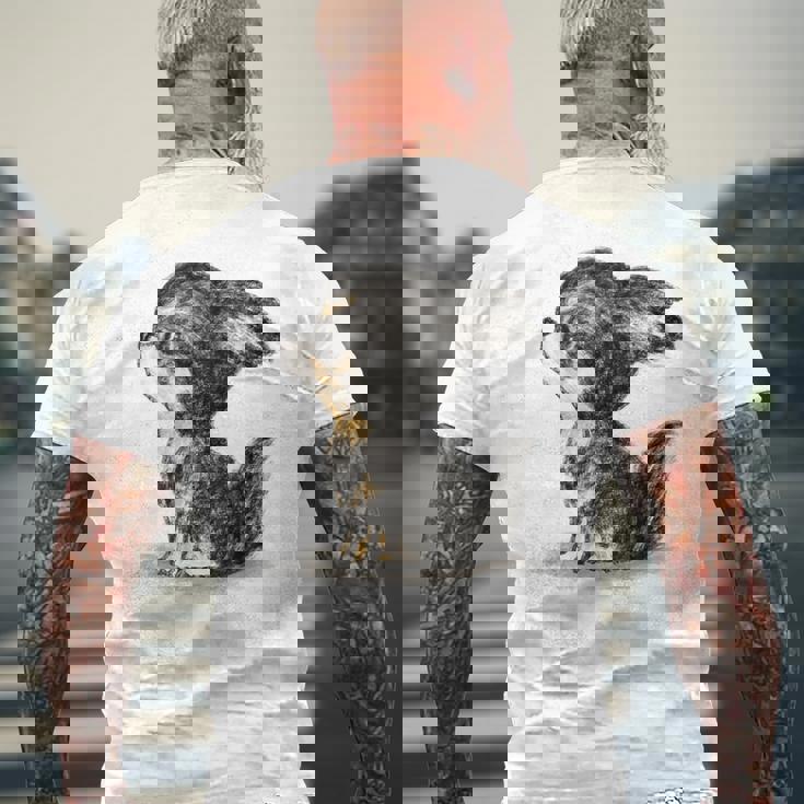 チワワ 犬 かわいい いぬ 子犬 ペット イラスト メンズTシャツ バックプリント 高齢者への贈り物