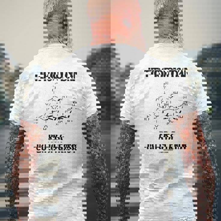 テトロドトキシン フグフィッシュテリトリー化学構造の一部 メンズTシャツ バックプリント 高齢者への贈り物