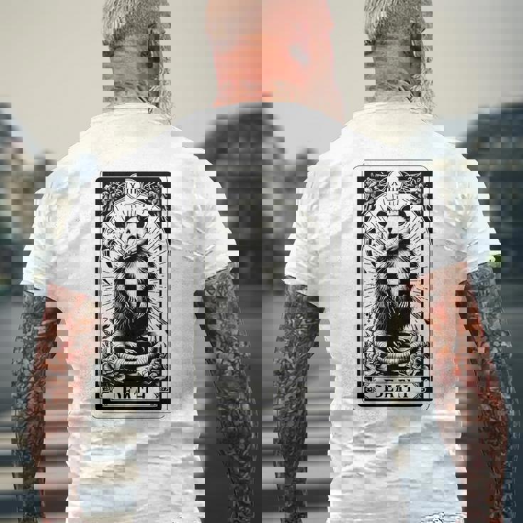 デス・ポッサム・タロット・カード 死神 ゴス ブラッククラフト オポッサム メンズTシャツ バックプリント 高齢者への贈り物