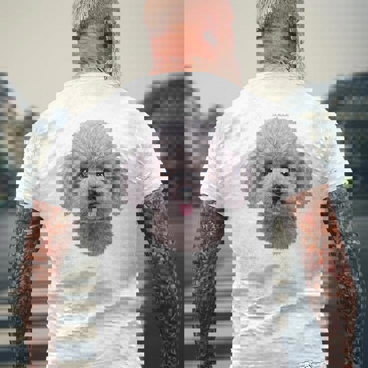 ホワイト トイプードル 犬 いぬ 顔 メンズTシャツ バックプリント 高齢者への贈り物